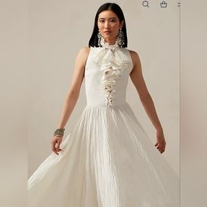 Ralph Lauren McCabe plated linen cocktail dress